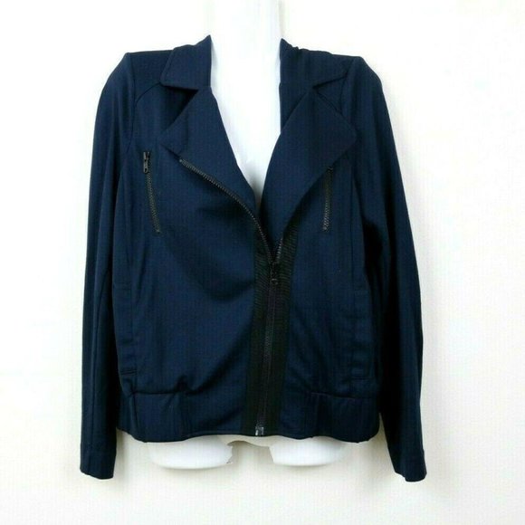 Cabi Womens Jacket Moto Assymetrical Zipper Nylon - Picture 1 of 7